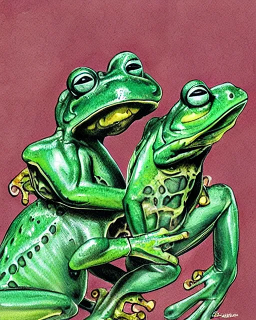 Image similar to two happy frogs by glenn fabry