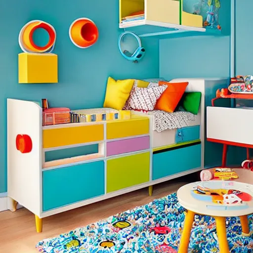 Image similar to “interior design inspired by fisher price”