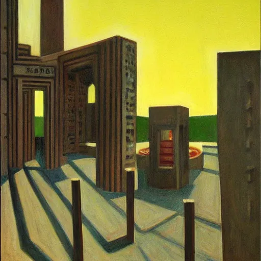 Image similar to concrete maze by pj crook, edward hopper