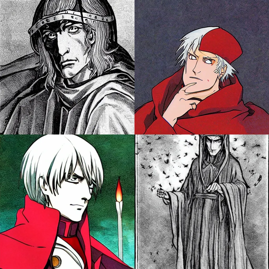 Dante Alighieri as an anime character | Stable Diffusion