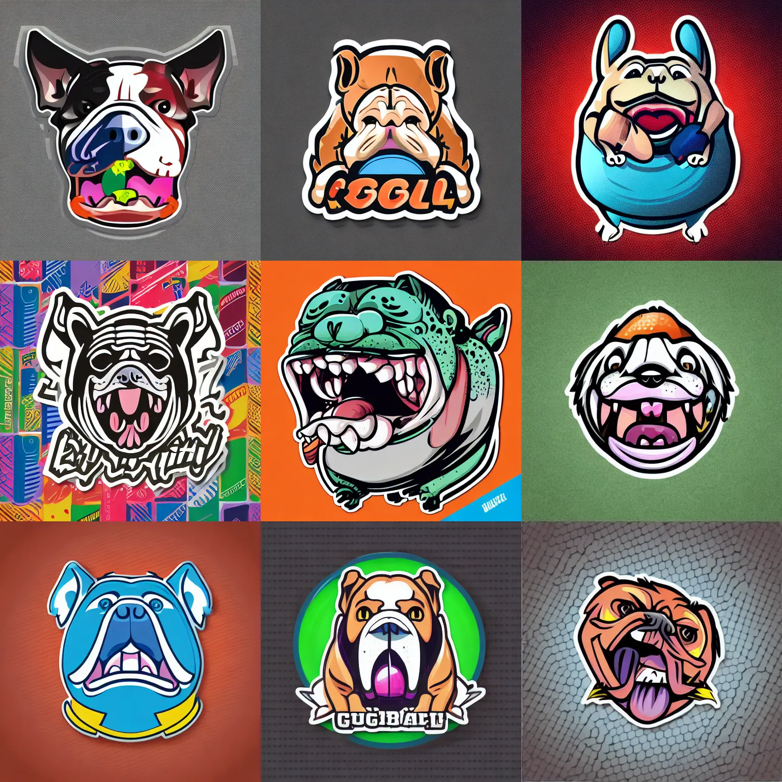 Prompt: “ bulldog biting a cricket ball, cricket ball, full body mascot, sticker, highly detailed, colorful, illustration, smooth and clean vector curves, no jagged lines, low noise, vector art, logo ”
