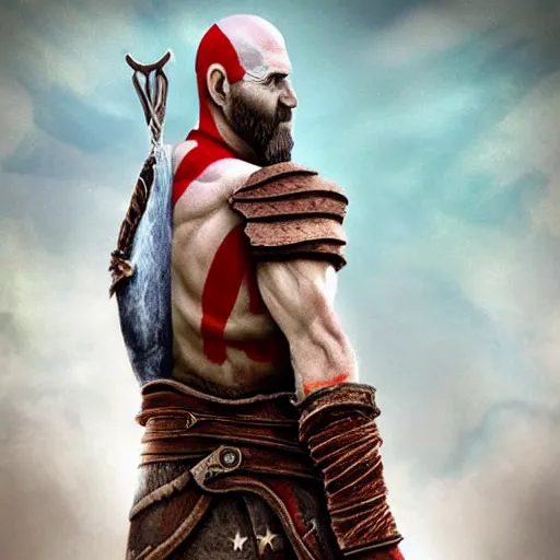 Image similar to Joe Biden as god of war