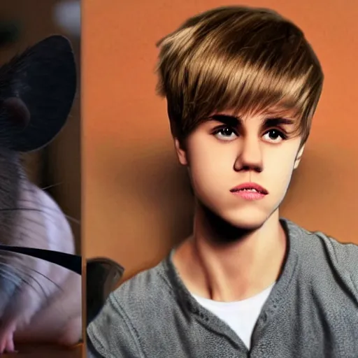 Image similar to a mouse that looks like justin bieber