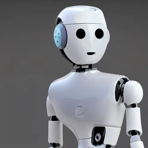 Prompt: a cool robot made from google the robot is like a human his head is black and his whole body is white and robot is made with plastic photo - realistic 4 k