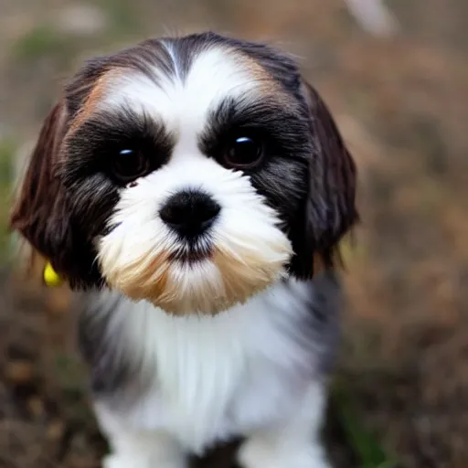 Prompt: a shih tzu, mixed with a goat