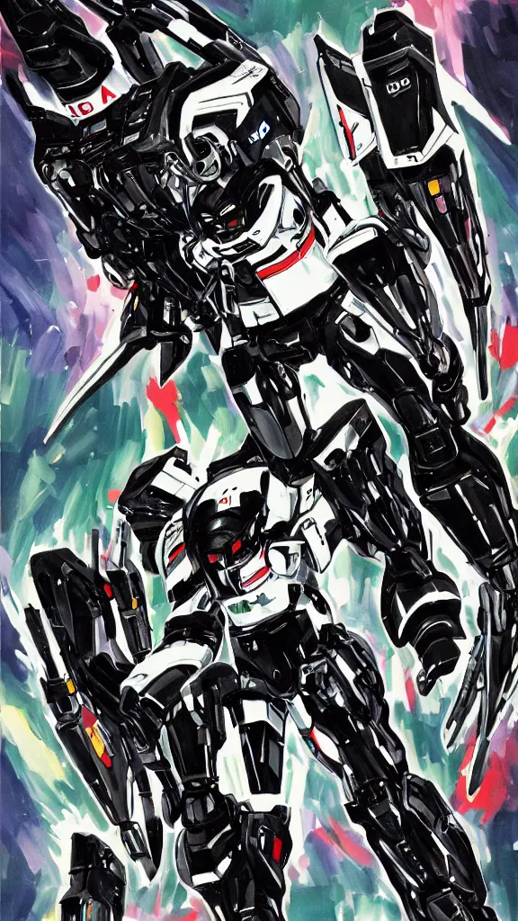 Prompt: Black mecha with adidas logo artwork by Go Nagai