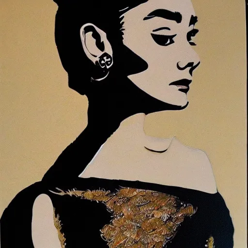 Prompt: audrey hepburn art by donatello