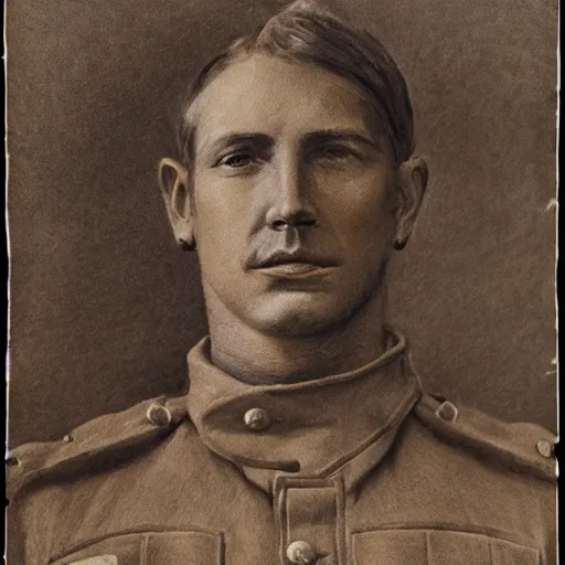 Image similar to a detailed photorealistic sepia - toned color portrait photo of a 1 9 1 7 worried clean - shaven british lieutenant in detailed field gear not wearing a hat in wadi rum, ultra realistic, painted, intricate details, lovecraft, atmospheric, dark, horror, brooding, highly detailed, by clyde caldwell