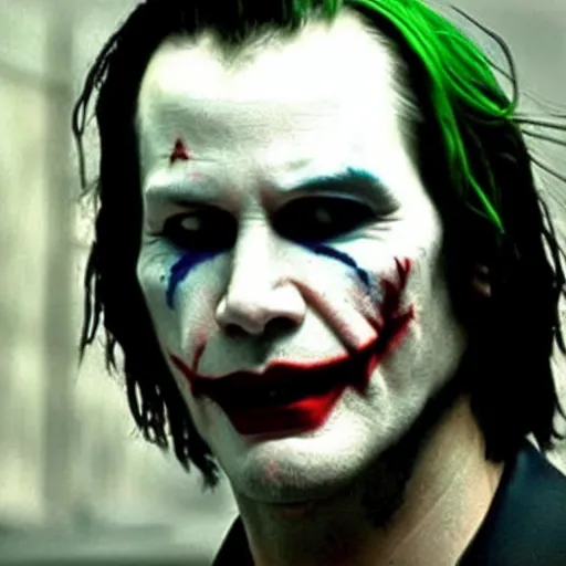 Image similar to keanu reeves as the joker