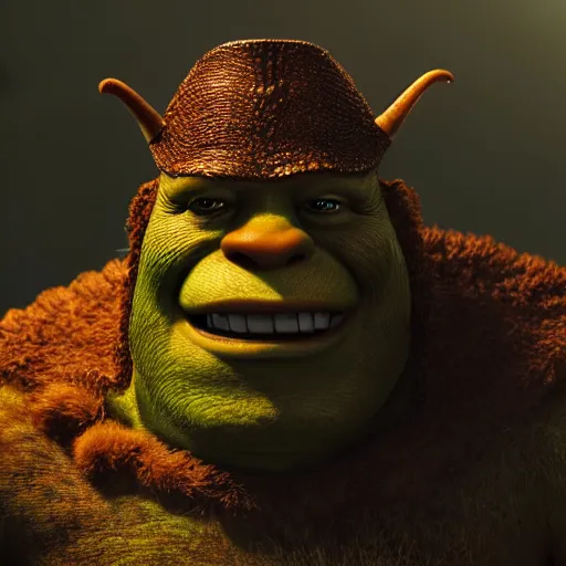 Prompt: general Radahn from Elden Ring as Shrek, octane render, 4k