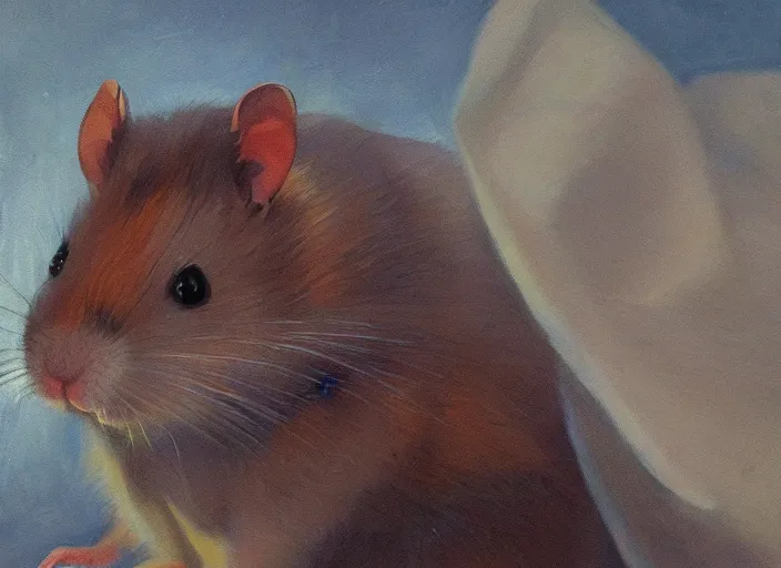 Prompt: a highly detailed beautiful portrait of an communist hamster, by gregory manchess, james gurney, james jean