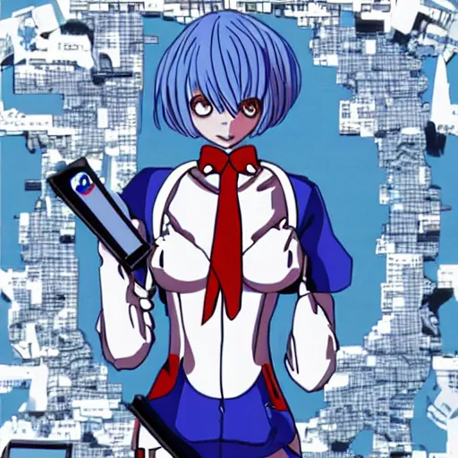 Prompt: Rei Ayanami as World president