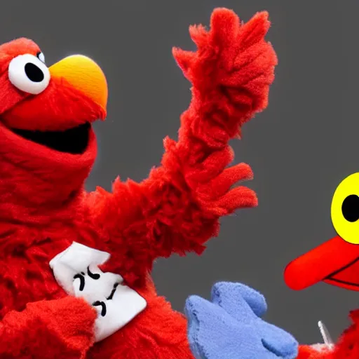 Prompt: elmo with a pistol
