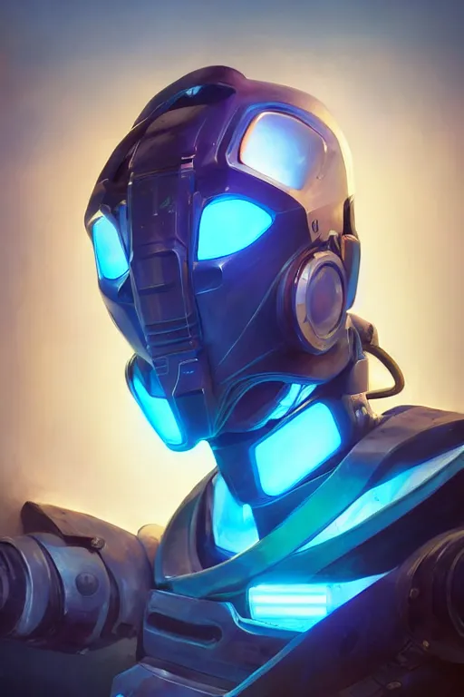 Image similar to epic mask helmet robot ninja portrait stylized as fornite style game design fanart by concept artist gervasio canda, behance hd by jesper ejsing, by rhads, makoto shinkai and lois van baarle, ilya kuvshinov, rossdraws global illumination radiating a glowing aura global illumination ray tracing hdr render in unreal engine 5