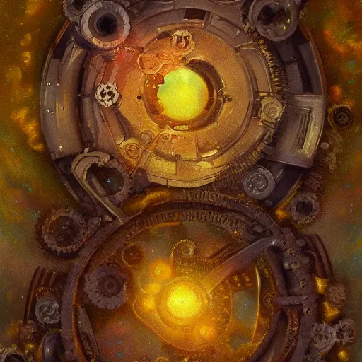 Prompt: Mechanical gear,Rose twining,out of time and space,dreamy, eternity, romantic, epic, artstation, highly detailed, in the style of Monet