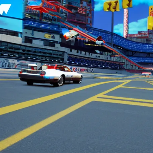 Prompt: screenshot of daytona usa by sega ultra detail photorealistic unreal engine