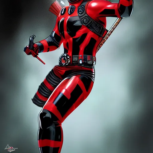 Image similar to a portrait of deathpool, extremely detailed digital art by mark brooks