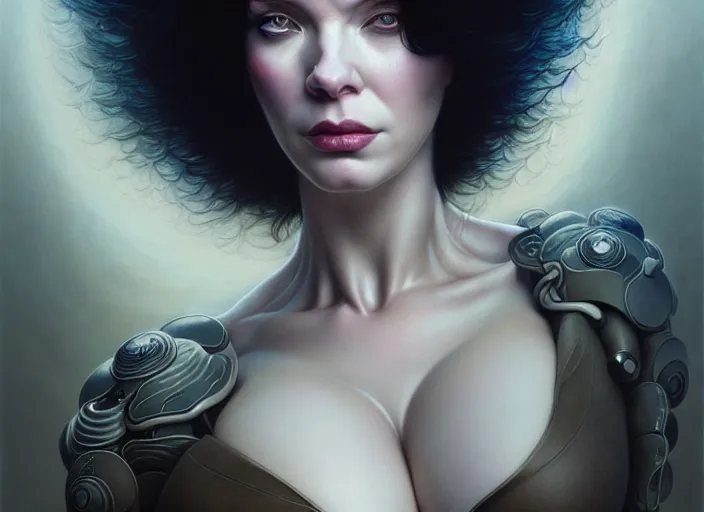 Prompt: body shot of christina hendricks in ghost in the shell, intricate, elegant, highly detailed, centered, digital painting, artstation, concept art, smooth, sharp focus, illustration, artgerm, tomasz alen kopera, peter mohrbacher, donato giancola, joseph christian leyendecker, wlop, boris vallejo