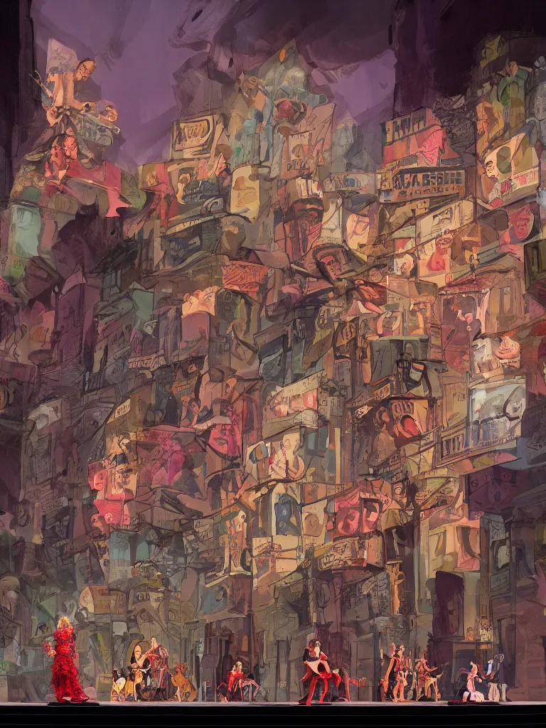 Image similar to broadway show by disney concept artists, blunt borders, rule of thirds