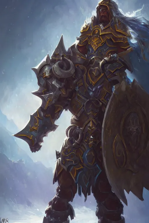 Image similar to world of warcraft paladin, by greg rutkowski, detailed