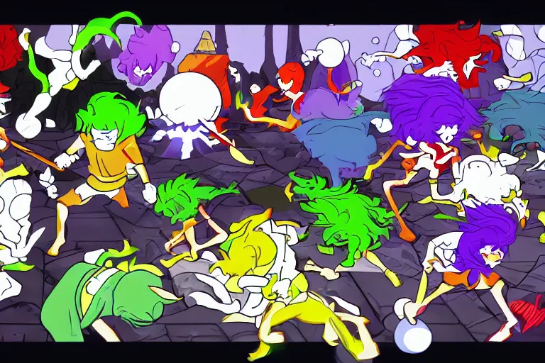 Image similar to The final battle in Homestuck, high quality screenshot