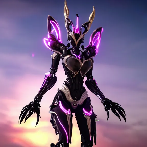 Prompt: cinematic close up full body shot of a beautiful saryn prime female warframe, that's a beautiful stunning anthropomorphic robot female dragon with metal cat ears, posing cutely, standing on the beach at sunset, robot cat paws, thick warframe legs, detailed arms, sharp claws, slick pink armor, streamlined white armor, long elegant tail attached to her back end, two arms, two legs, detailed warframe fanart, destiny fanart, macro art, dragon art, furry art, realistic digital art, warframe art, Destiny art, furaffinity, DeviantArt, artstation, 3D realistic, 8k HD, octane render