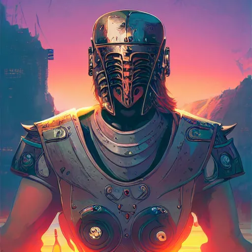 Image similar to cyberpunk viking helmet mask warrior goddess robot ninja fantasy, art gta 5 cover, official fanart behance hd artstation by jesper ejsing, by rhads, makoto shinkai and lois van baarle, ilya kuvshinov, ossdraws