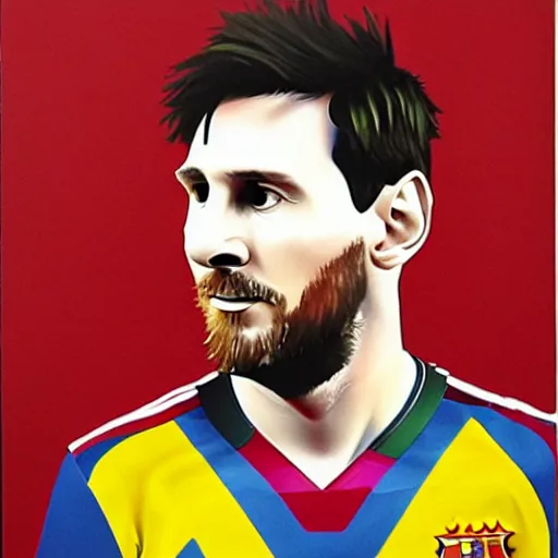 Image similar to a portrait of lionel messi in a scenic environment by tomma abts