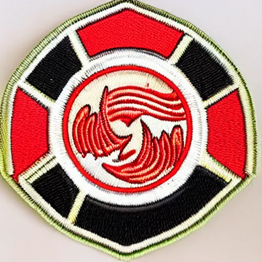 Image similar to fire station flame embroidered patch retro design