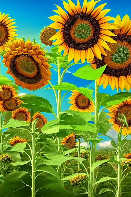 Prompt: butterflies in the foreground, sunflowers in the background, closeup view, scenery wallpaper aesthetic, beautiful, cinematic, dramatic, super detailed and intricate, hyper realistic, 4 k render, by darwyn cooke