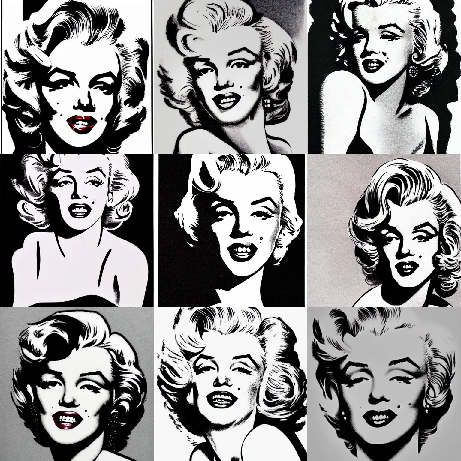 Prompt: Marilyn Monroe drawn by Guido Crepax