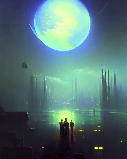 Prompt: a beautiful cyberpunk acrylic painting of a moon garden by Ivan Aivazovsky, trending on ArtStation, Beeple.