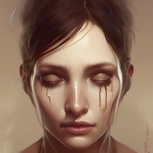Image similar to a beautiful crying woman, highly detailed, digital painting, artstation, concept art, smooth, sharp, focus, illustration, art by artgerm and greg rutkowski and alphonse mucha