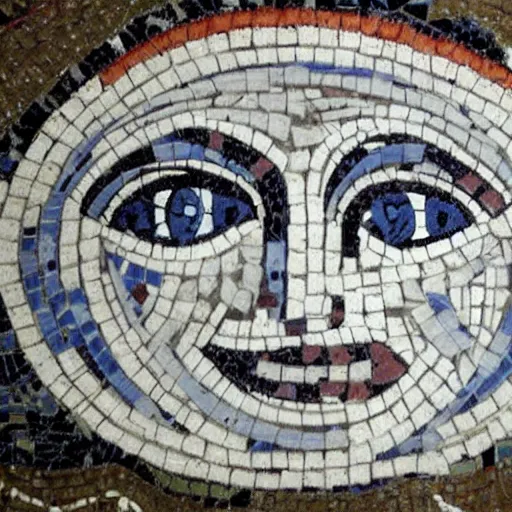 Prompt: grey alien as a roman mosaic