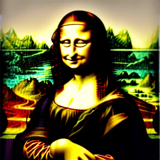 Prompt: mona lisa with a black eye