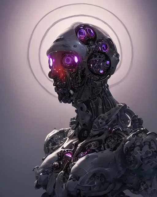 Image similar to benevolent cyborg necromancer, artificial intelligence, scifi, futuristic, highly detailed, trending on artstation, advanced technology, art by vitaly bulgarov and nivanh chanthara and lance wilkinson