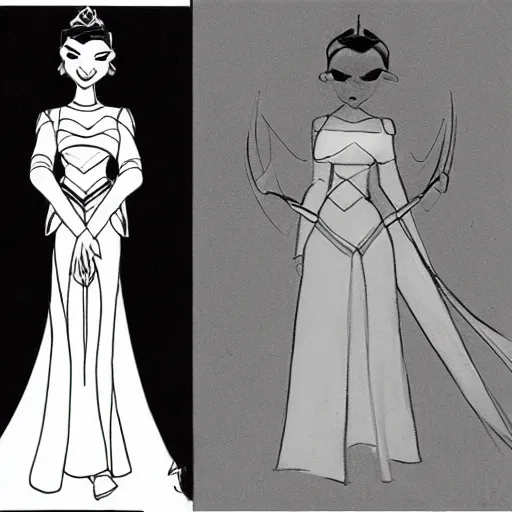 Image similar to milt kahl sketch of victoria justice as princess padme from star wars episode 3