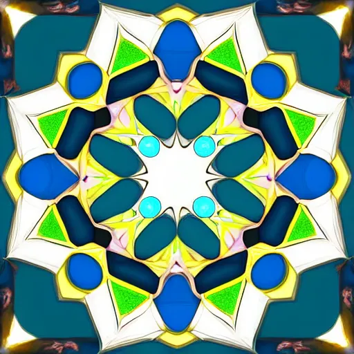 Image similar to gem, white, centered, symmetrical, hexagonal, oblong, digital art