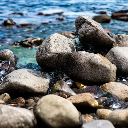 Prompt: wet rocks, wet rocks, wet rocks