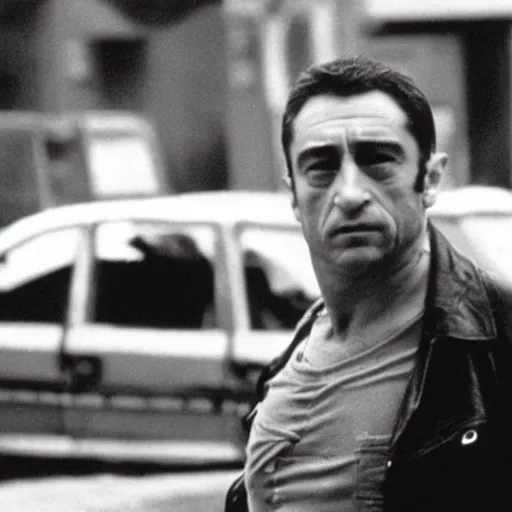 Image similar to Robert DeNiro as taxi driver violent scene