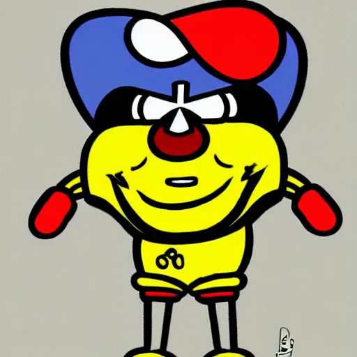 Image similar to a cartoon banana with pom poms on its hands, a computer rendering by lichtenstein, reddit contest winner, toyism, contest winner, booru, dynamic pose