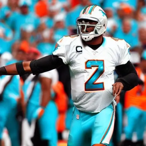 Image similar to Cam newton in a Miami dolphins uniform