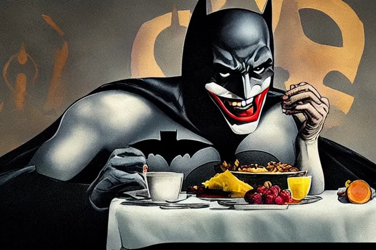 portrait of Batman eating breakfast ，Next to the head | Stable Diffusion |  OpenArt