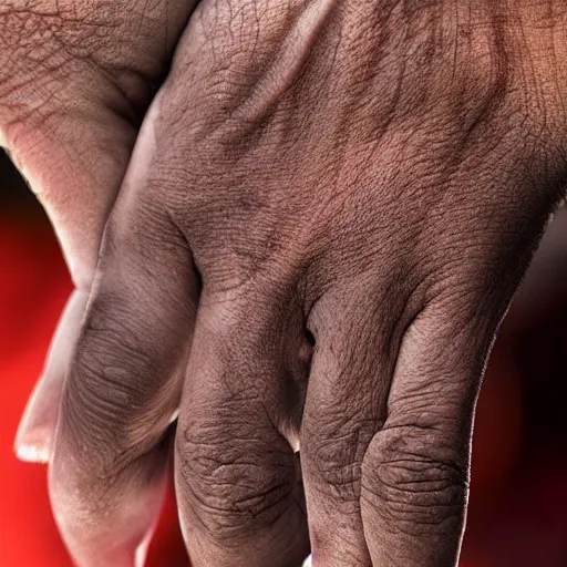 Prompt: a human hand, realistic, immense detail, award winning photograph