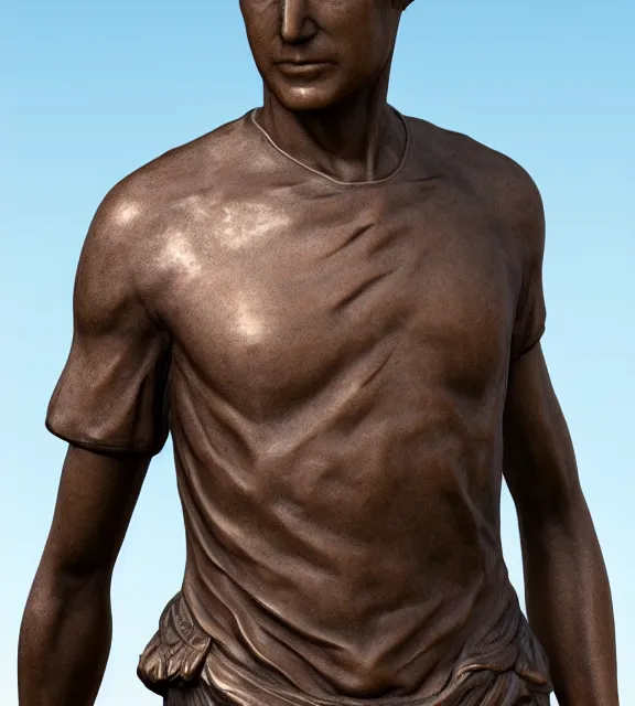 Prompt: a 4 k photorealistic photo of a bronze statue of an among us 3 d character