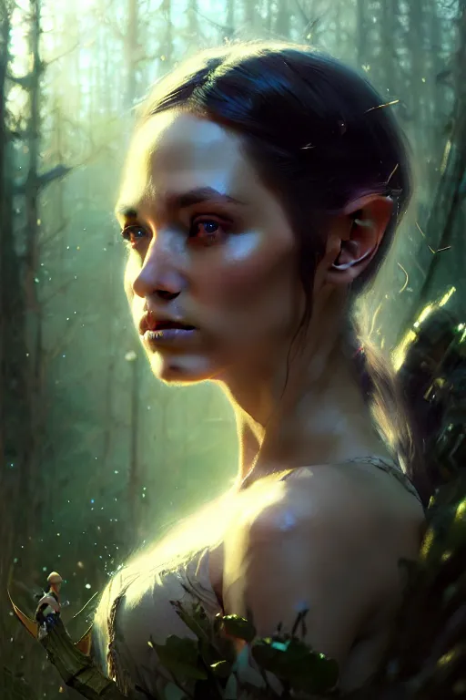 Image similar to cinematic shot of an epic portrait of a fairy dressed in military clothes, shiny skin, beautiful eyes, beautiful, small details, night setting, realistic poster with volumetric light from craig mallism, artgerm, jeremy lipkin and michael garmash, unreal engine, radiant light, detailed and complex environment, digital art, trends at art station, a masterpiece