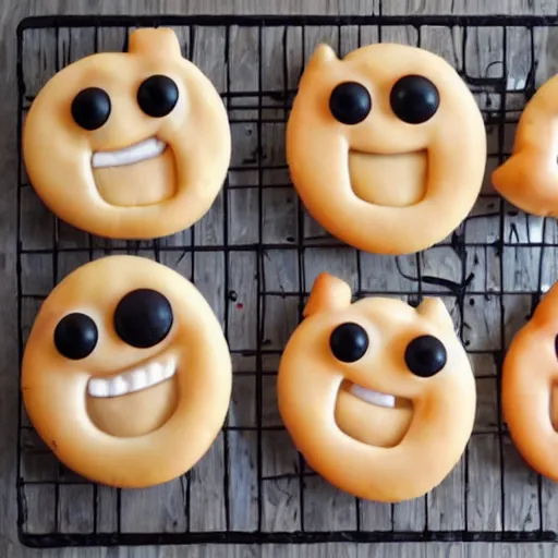 Prompt: Fourcookies fighting with faces and cute little arms