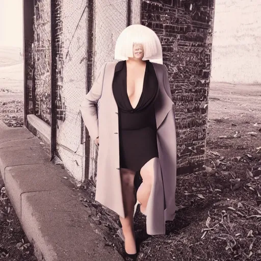 Image similar to Sia Furler photoshoot full body