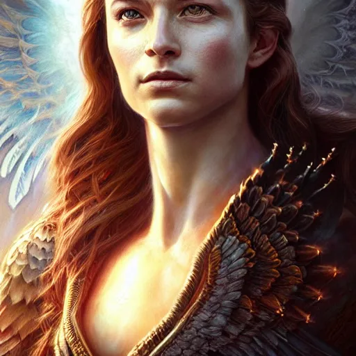 Image similar to Majestic and regal portrait of Archangel Michael, intricate, epic, elegant, menacing, fantasy, highly detailed, digital painting, hard focus, beautiful volumetric lighting, epic light, ultra detailed, by Leesha Hannigan, Ross Tran, Thierry Doizon, Kai Carpenter, Ignacio Fernández Ríos