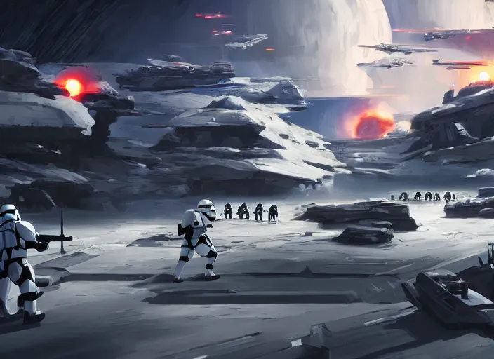 Image similar to star wars battle scene, stormtroopers vs muppets, anime scenery by Makoto Shinkai, digital art, 4k